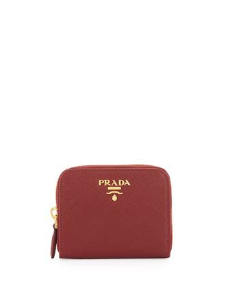 prada saffiano mini zip around wallet